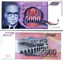 5000 Dinárov Juhoslávia 1991, P111 UNC - Kliknutím na obrázok zatvorte -